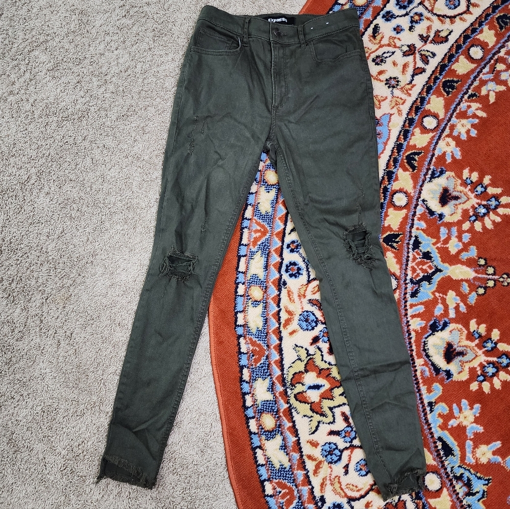 Express Olive High-Rise Leggings